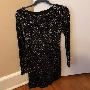 Black sequined mini dress